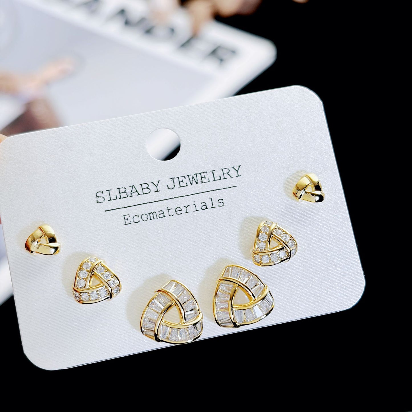 Micro Inlaid Zircon Pearl Commuter Three Pairs Earrings