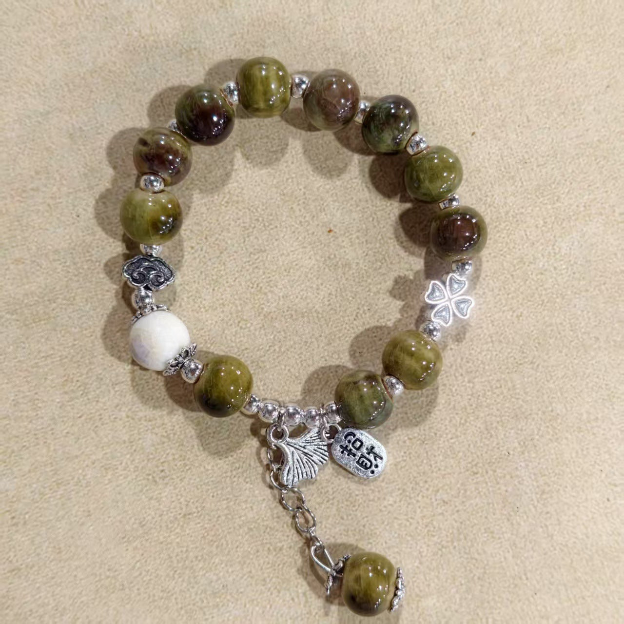 Ceramic Good-looking Stall Design Ginkgo Leaf Bracelet