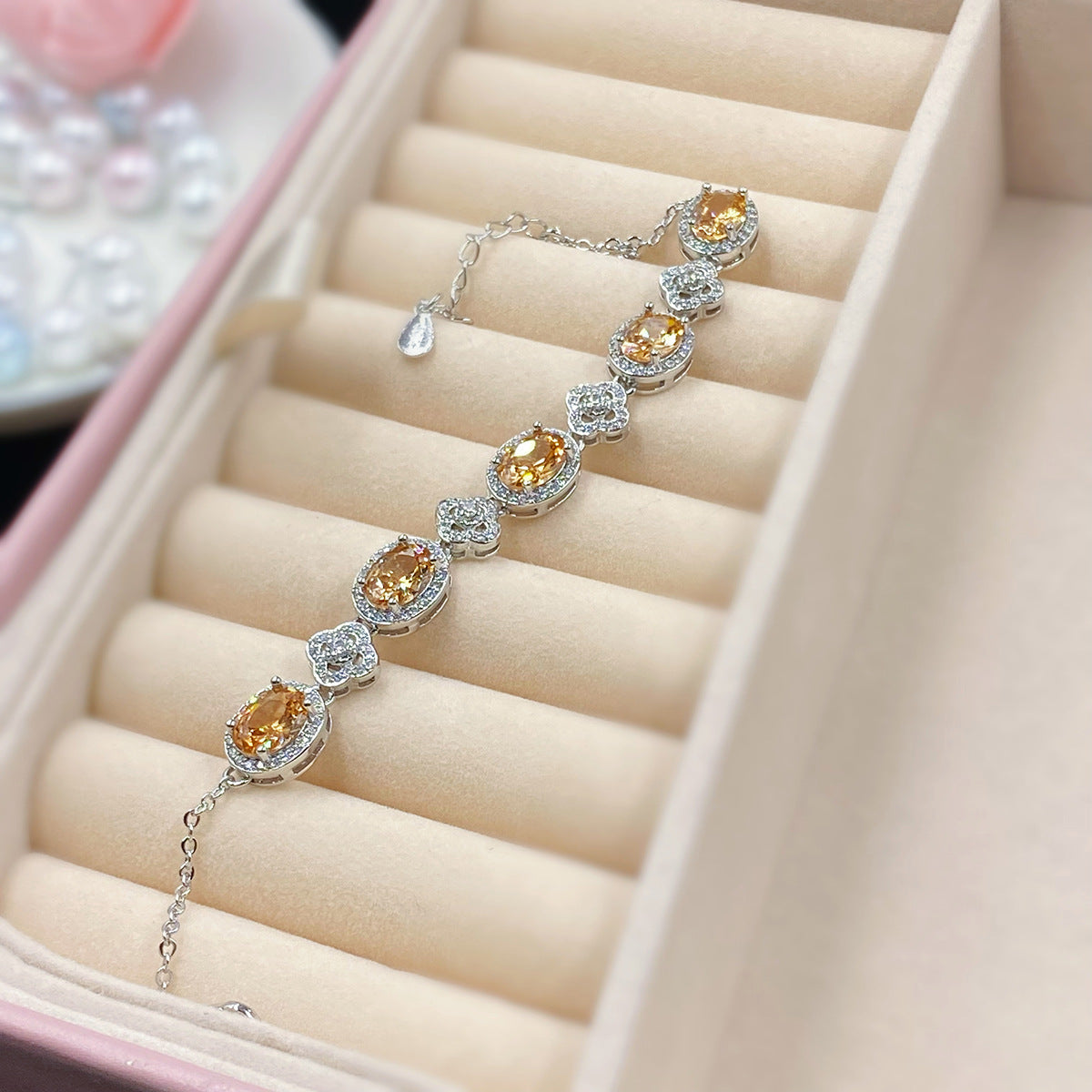Champagne Zircon Full Diamond Live Simulation Female Fashion Bracelets