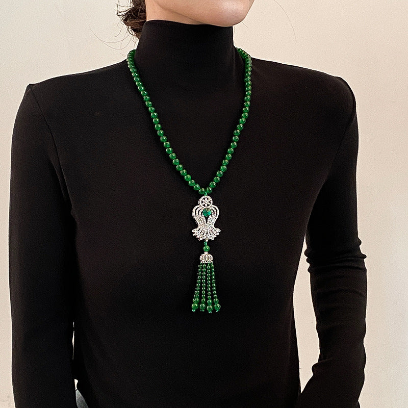 Women's Agate Sweater Chain Generous Upscale Long National Necklaces