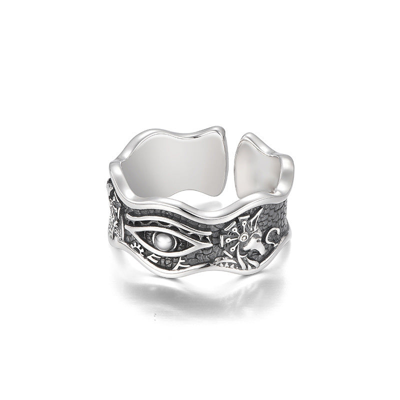 Men's Design Sense Niche Retro Personalized Index Ring