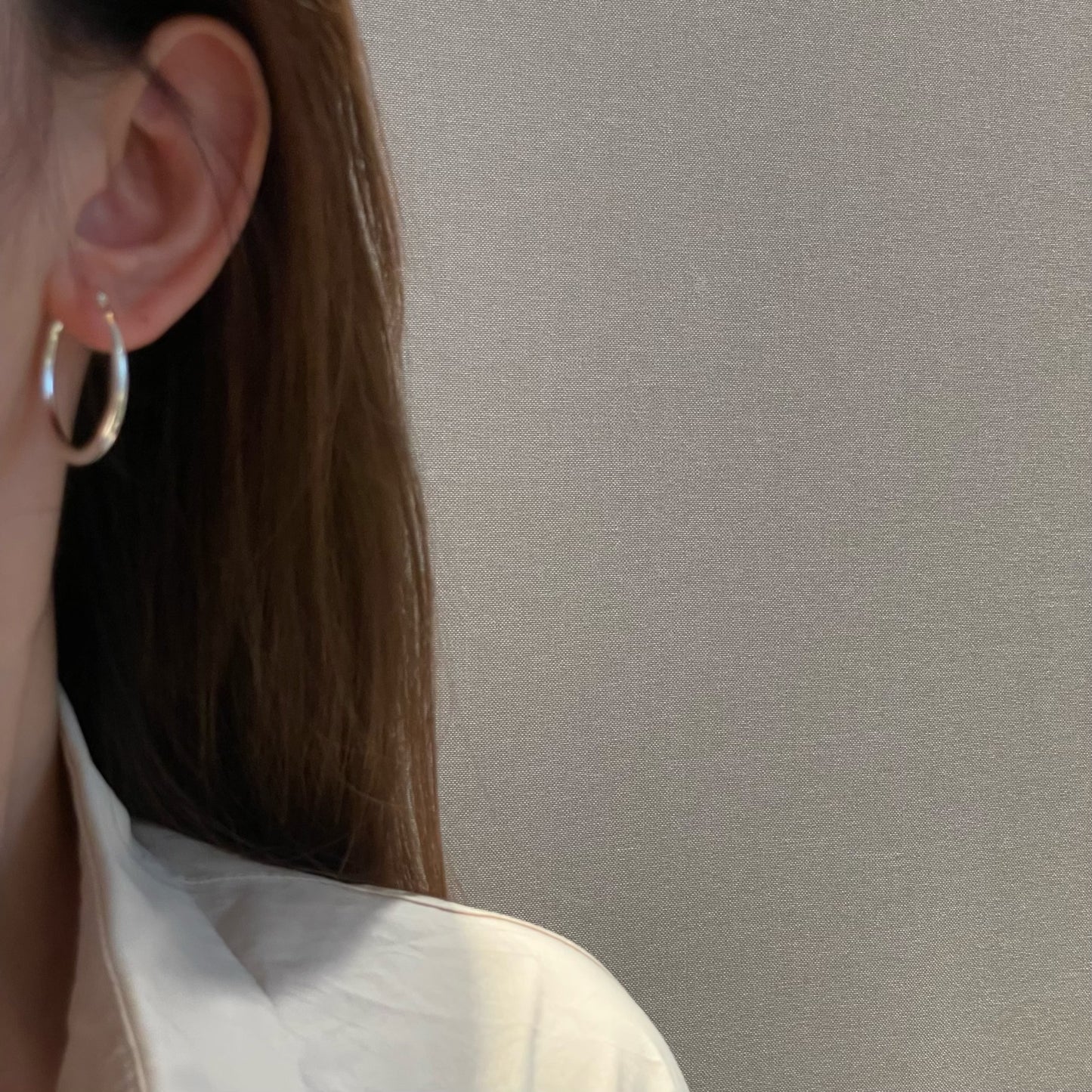 Niche Design Simple Glossy Round Ear Clip Rings