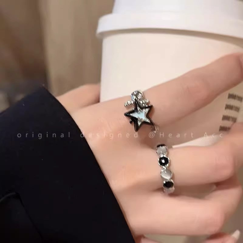 Style Pearl Zircon Butterfly Female Niche High-grade Rings