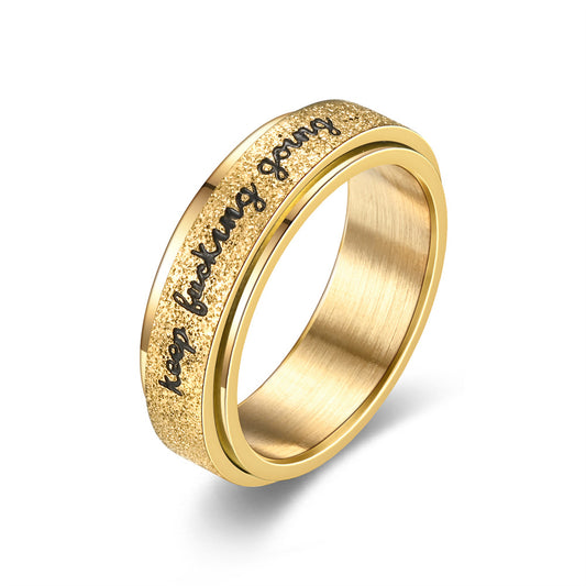 Classy Fashion Pearl Sand Rotatable Inspirational Rings