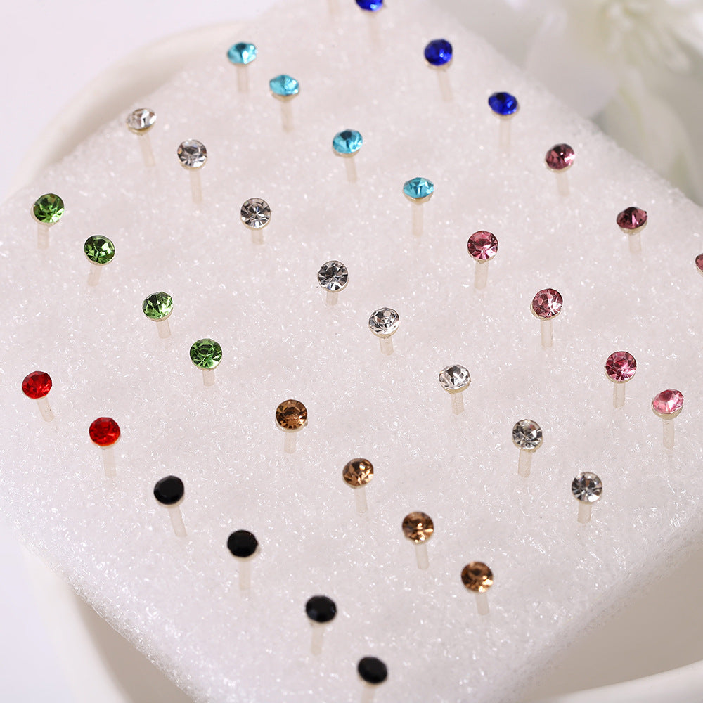 Colorful Resin Niche High-grade Plastic Fashion Rhinestone Auricular Needle Ear Stud Earrings