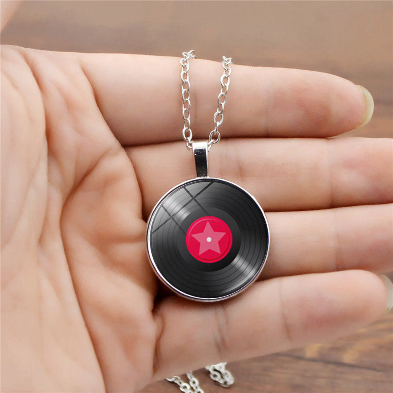 Women's Gramophone Record Pattern Time Stone Fashion Accessories Necklaces