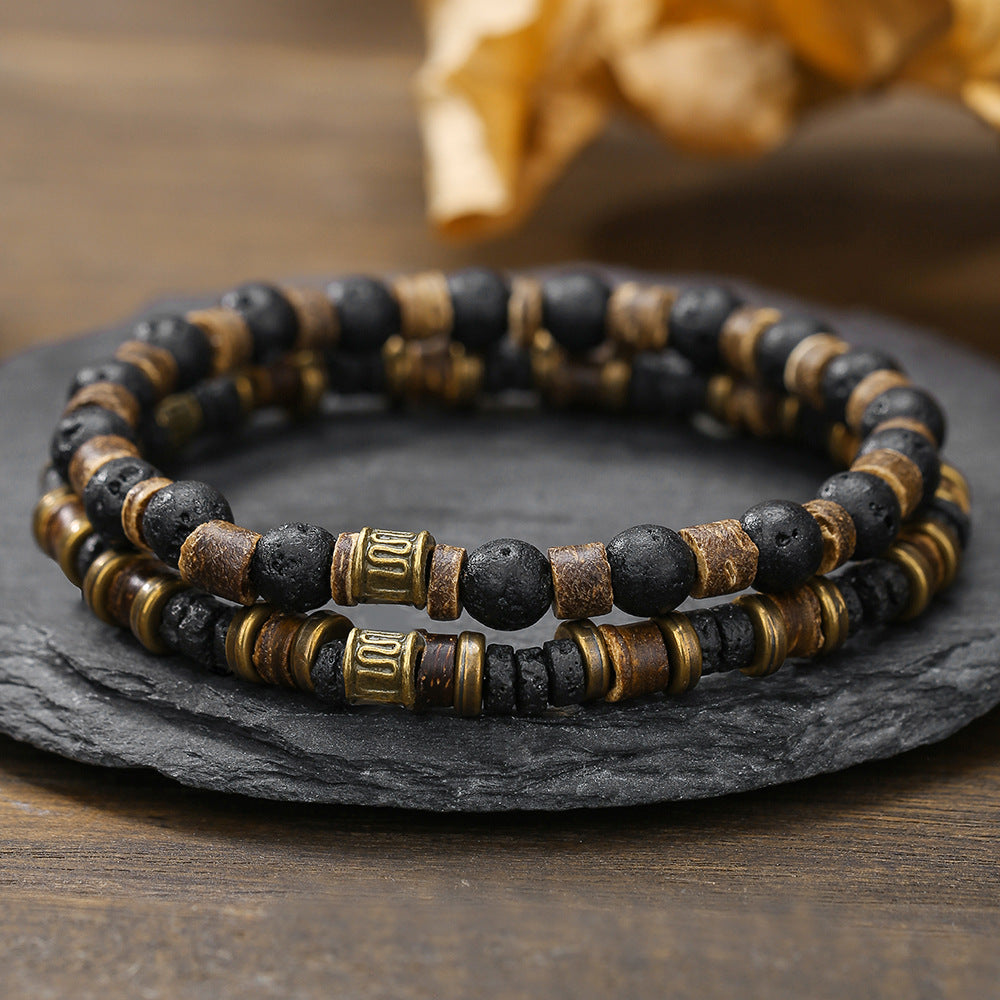 Men's Coconut Shell Hip Hop Punk Retro Bracelets