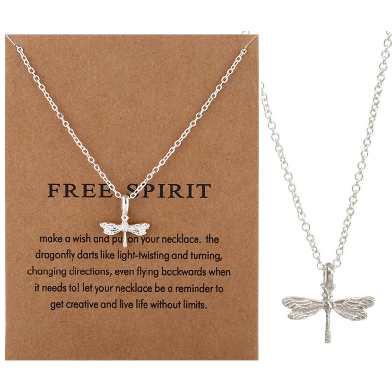 Attractive Dragonfly Animal Card Clavicle Chain Necklaces