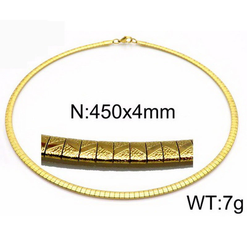 Women's & Men's Fashion Titanium Steel Simple Popular Round Gold Necklaces