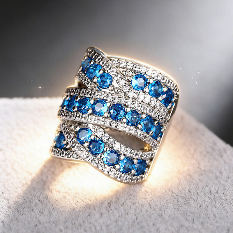 Women's Advanced Magazine Style Exaggerated Shank Court Sense Ring