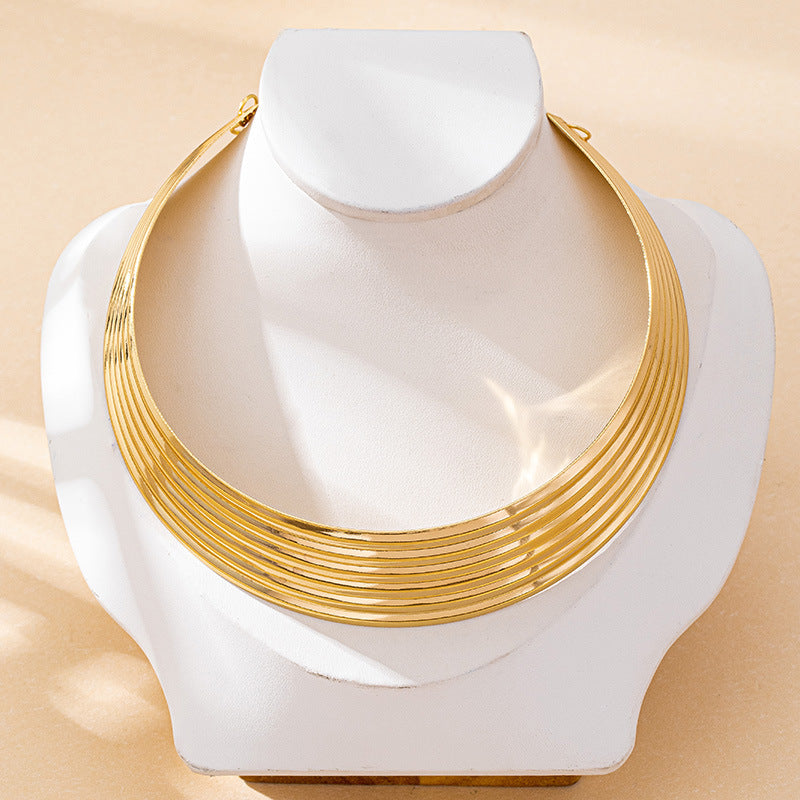 Women's Exaggerated Personalized Punk African Metal Niche Collar