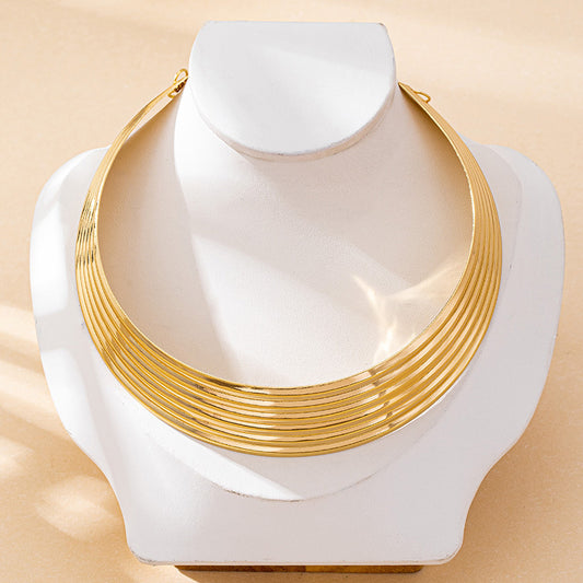 Women's Exaggerated Personalized Punk African Metal Niche Collar
