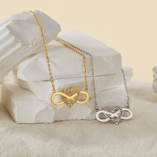 Personality Stainless Steel Retro High Sense Unlimited Symbol Heart Earrings