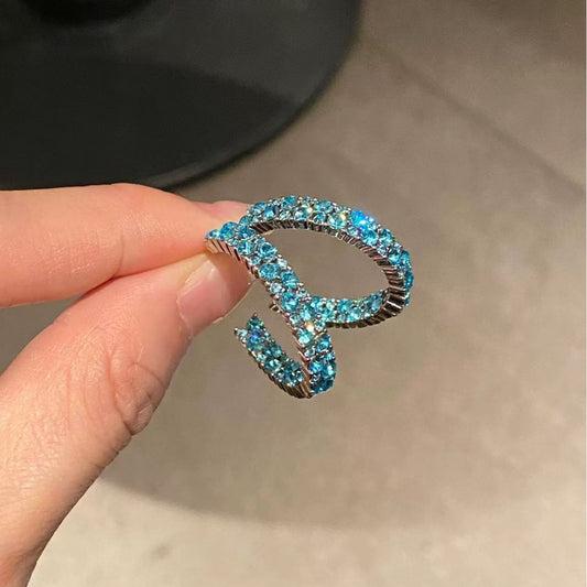 Extract Blue Shaped Design High-grade Exquisite Earrings