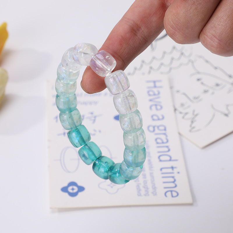 Temperament Imitation White Jade Green Bodhi Barrel Bracelet