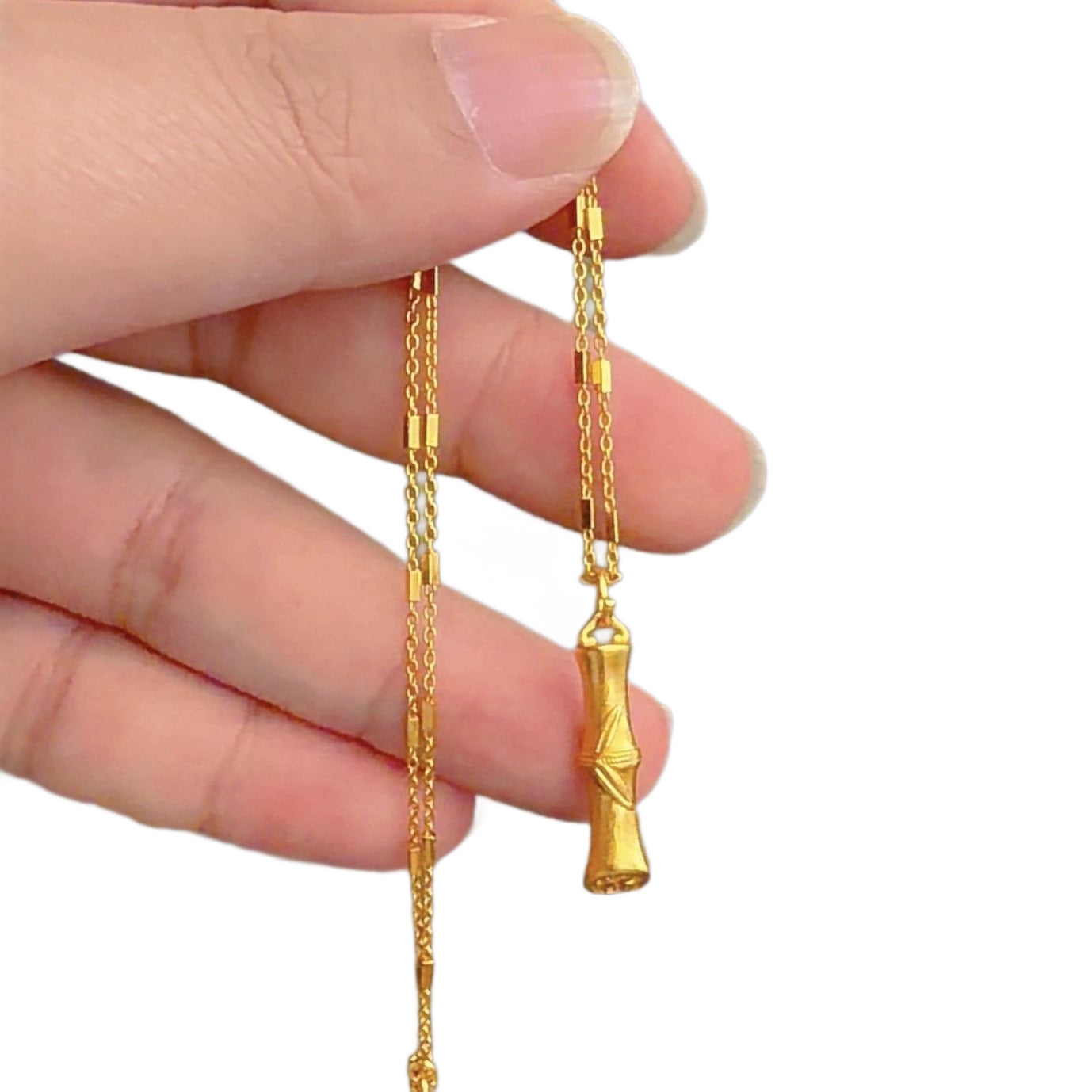 Women's Bamboo Joint Ancient Brushed Clavicle Chain Pendants