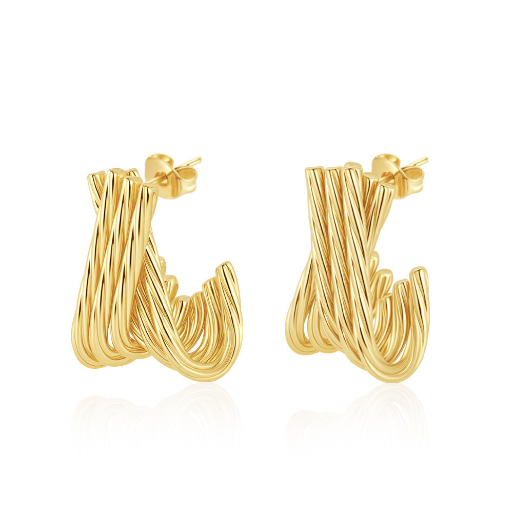 Steel Light Luxury High-grade Versatile Design Earrings