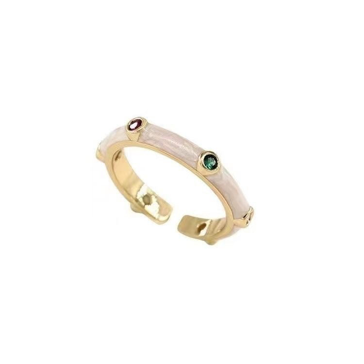 Women's Colorful Zircon Drip Glazed High-grade Light Luxury Rings