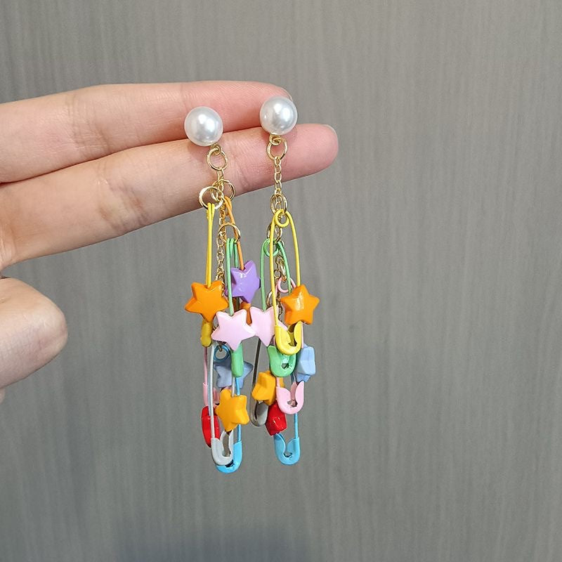 Women's Vitality Dopamine Pearl Tassel Niche Candy Earrings