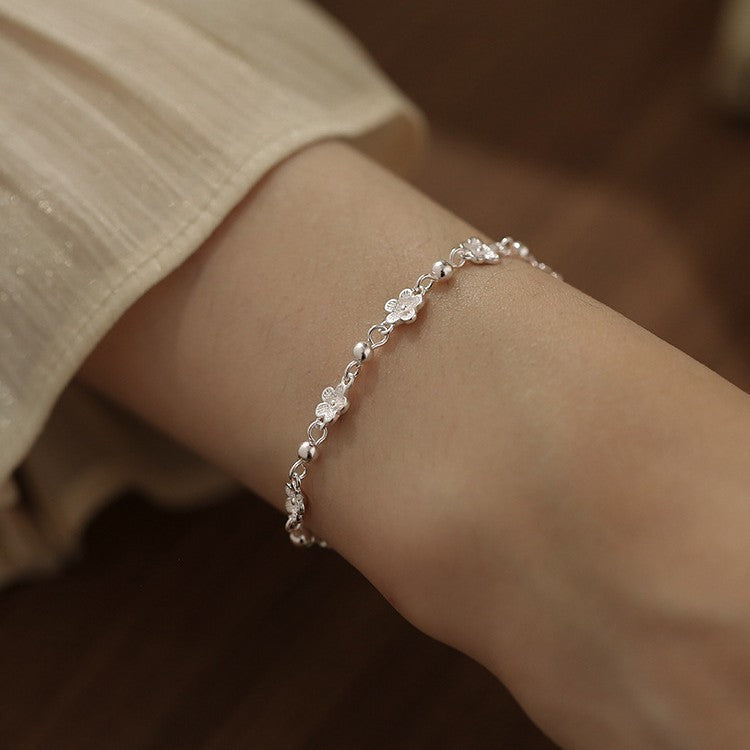 Sweet Female Round Beads Temperament Small Flower Design Fashionable All Bracelets