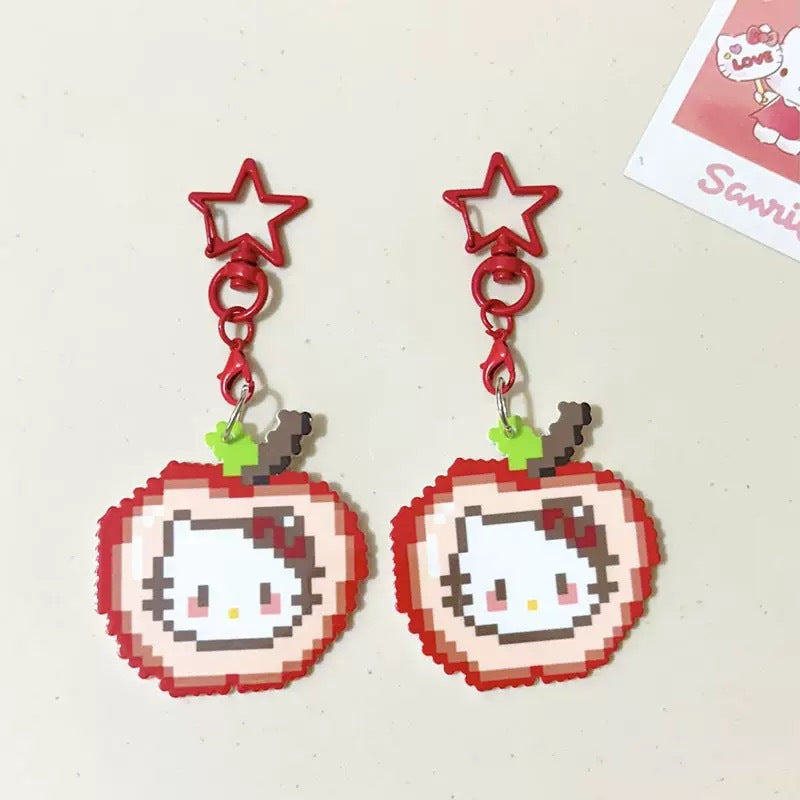 Pixel Cartoon Key Button Schoolbag Cute Acrylic Hang Decorations Hanging Ornaments