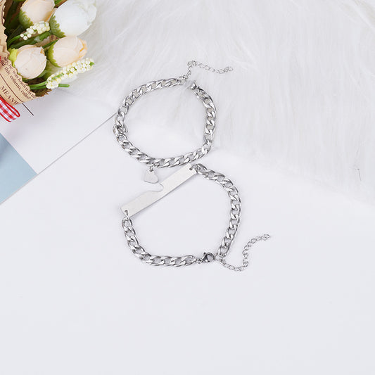 Titanium Steel Couple Simple Love Trend Bracelets
