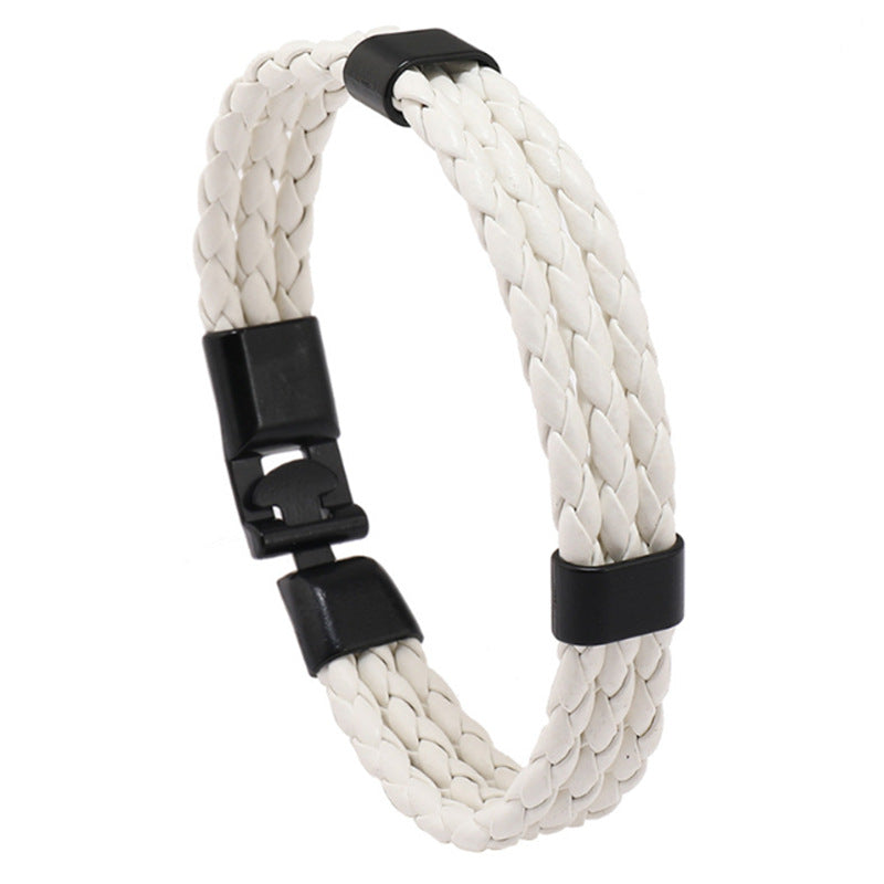 Attractive Unique Vintage Leather Alloy Woven Bracelets