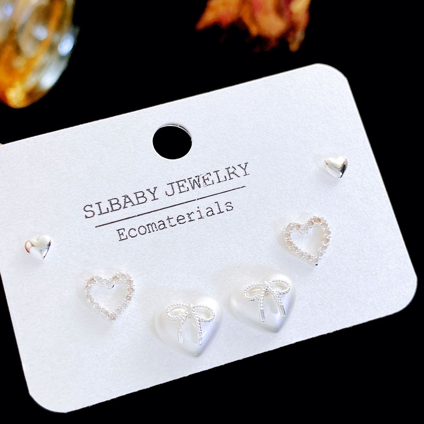 Micro Inlaid Zircon Pearl Commuter Three Pairs Earrings