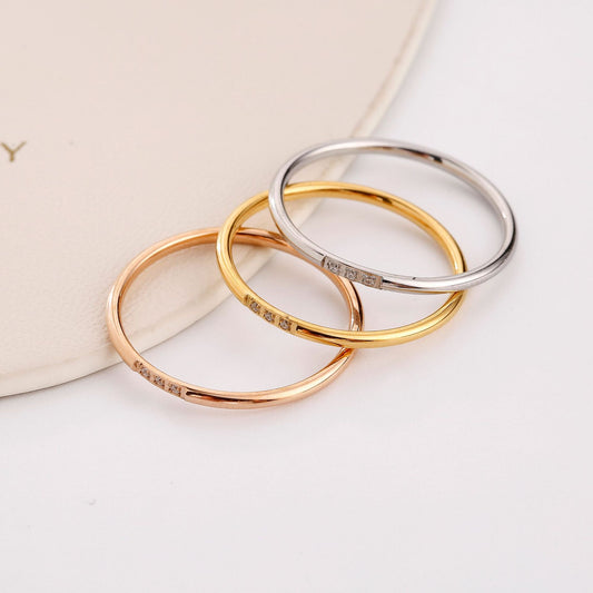 Three Diamond Mini Drill Twin Index Rings