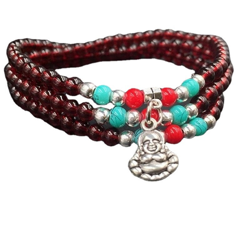 Women's & Men's Imitation Crystal Turquoise Garnet Beads Safe Bracelets