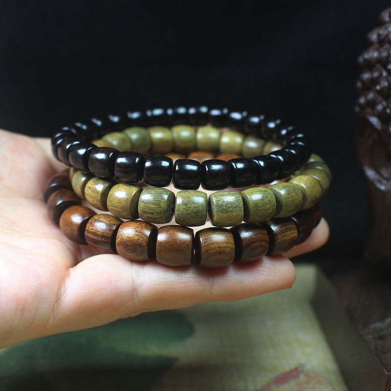 Women's & Men's Round Bead Straight Cut Mori Style Buddha Bracelet