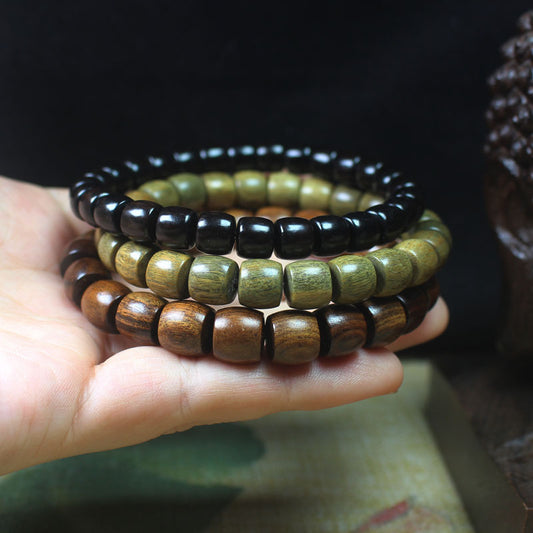 Women's & Men's Round Bead Straight Cut Mori Style Buddha Bracelet