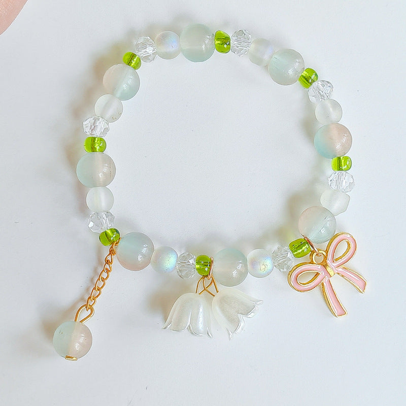 Two-color Lily Female Temperament Small Crystal Bracelet