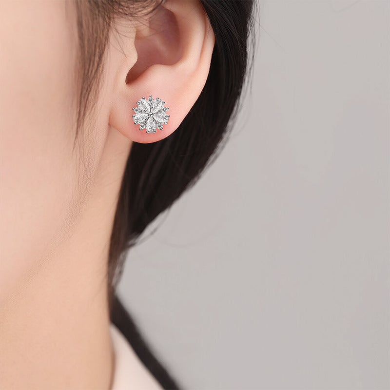 Pink Diamond Simple Elegant Sweet Little Stud Earrings