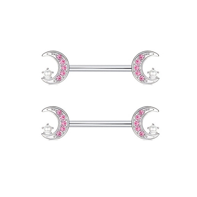 Series Nipple Heart-shaped Chest Stainless Steel Rings