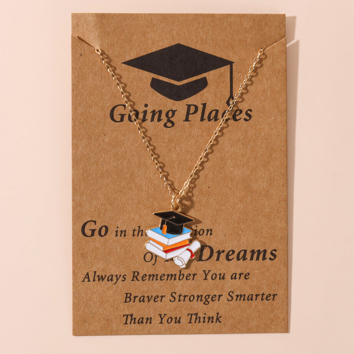 Graduation Stainless Steel Doctorial Hat Memorial Necklaces