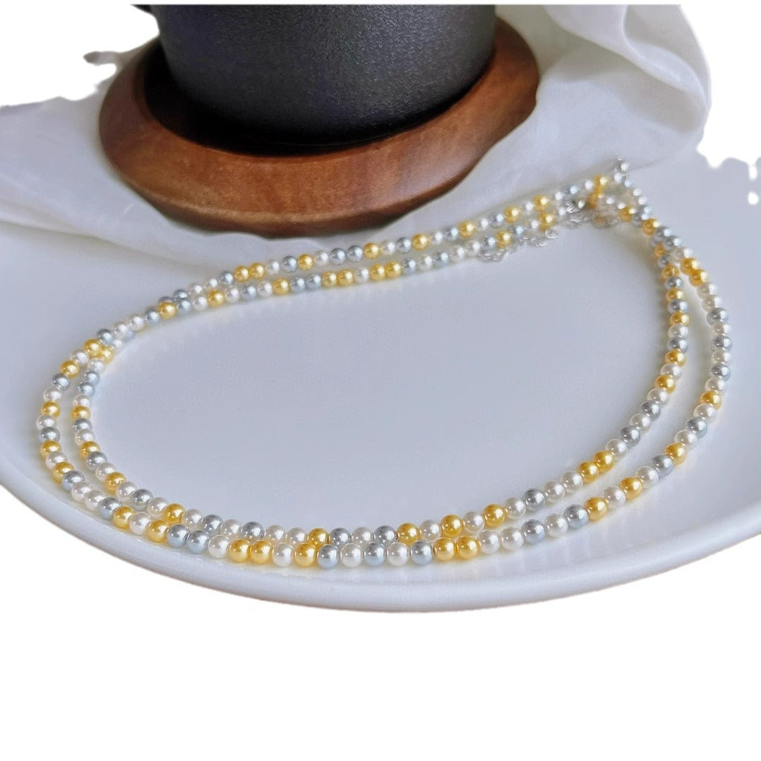 Circle Strong Light Mixed Color Pearl Necklaces