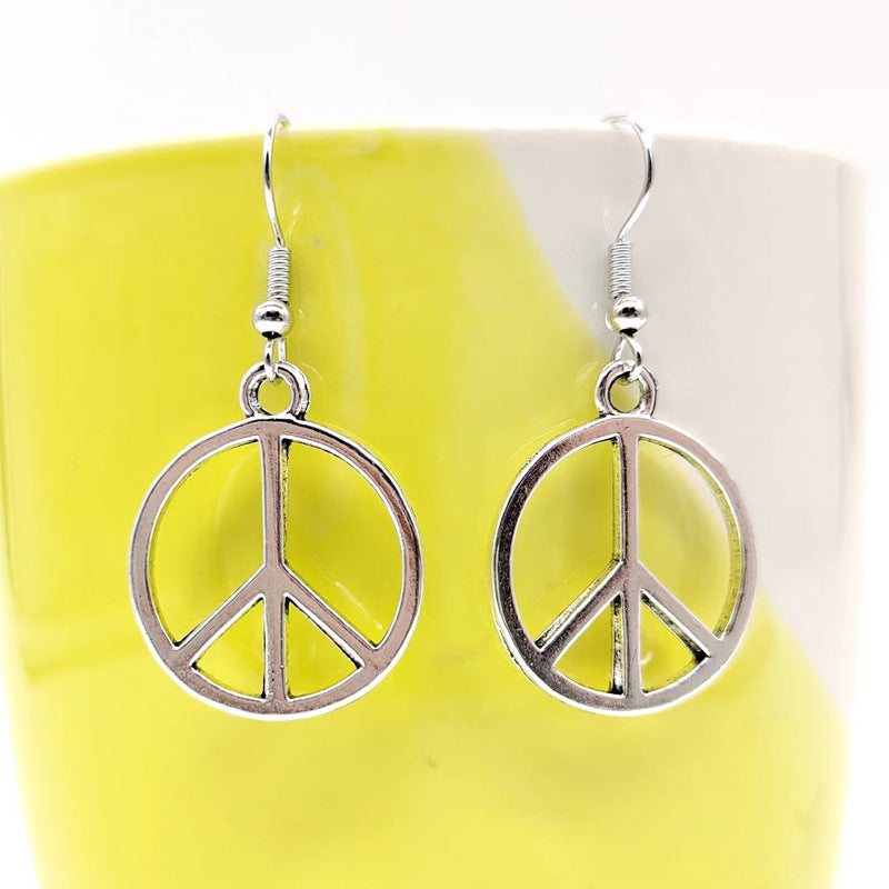 Peace Logo Bohemian Vintage Alloy Eardrop Earrings