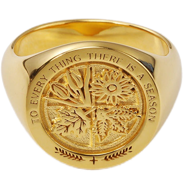 Men's Everything In The World Has Regular Signet Domineering Light Rings