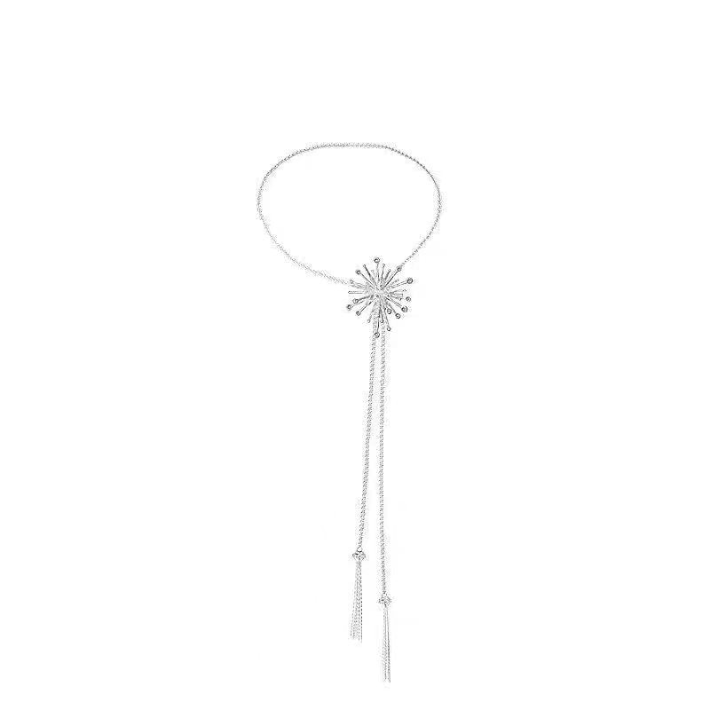 Bright Fireworks Zircon French Simplicity High-grade Cold Style Clavicle Chain Necklaces