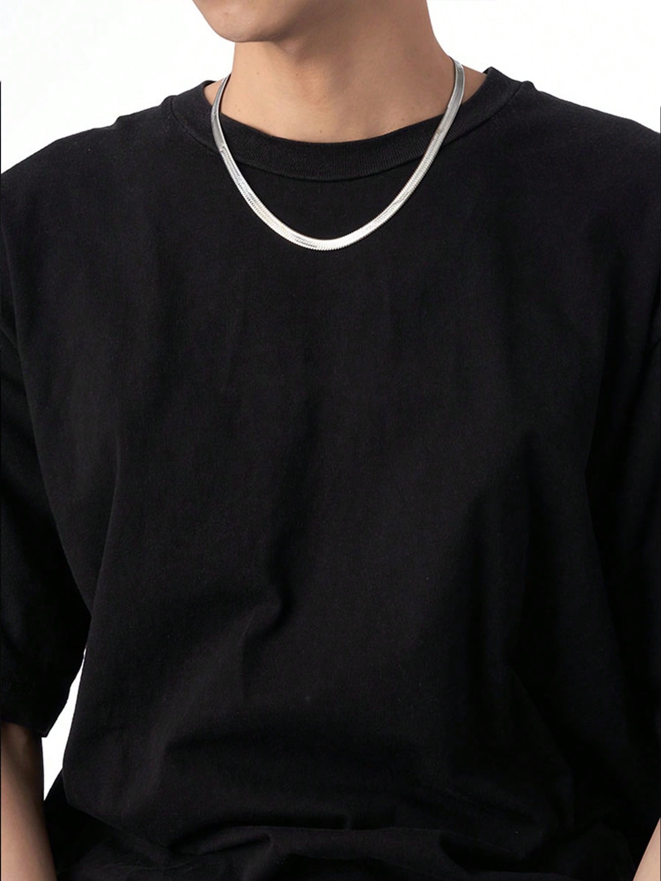Men's Steel No Fading Wide Blade Chain Niche Design Couple Thick Necklace