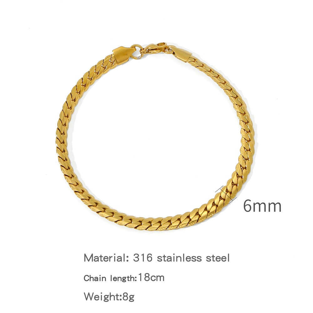 Encrypted Embossed Does Not Fade Niche Personality Electroplated Unisex Bracelet