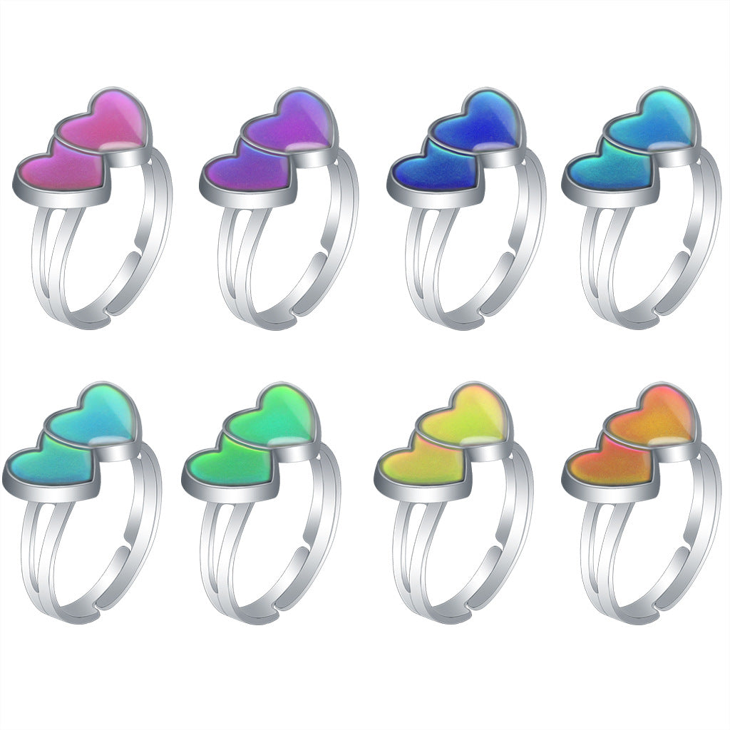 Fashion Sweet Heart Love Temperature Change Ring