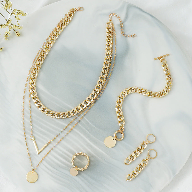 Durable Creative Stylish Aluminum Zipper Chain Jewelry Set
