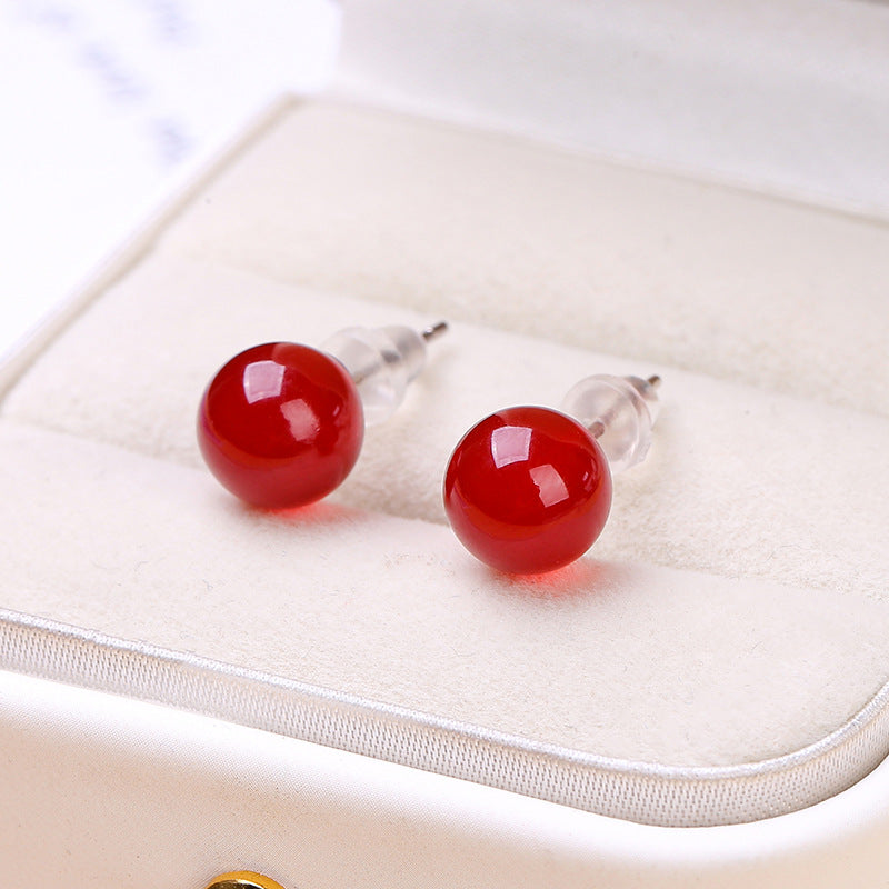 Red Agate Temperamental Minority For Small Earrings