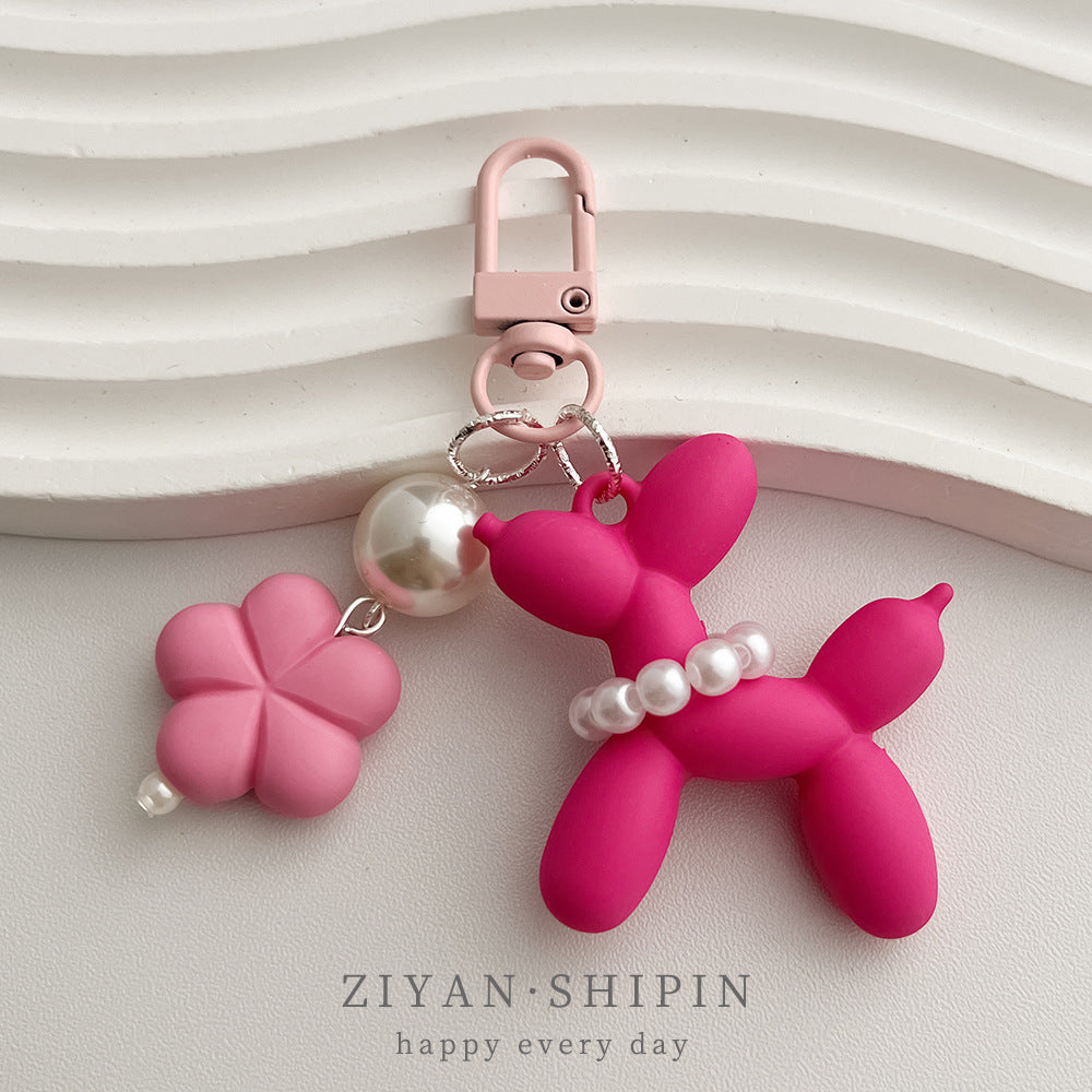 Rubber Balloon Dog Finished Flower Cartoon Earphone Sleeves Hanging Ornaments