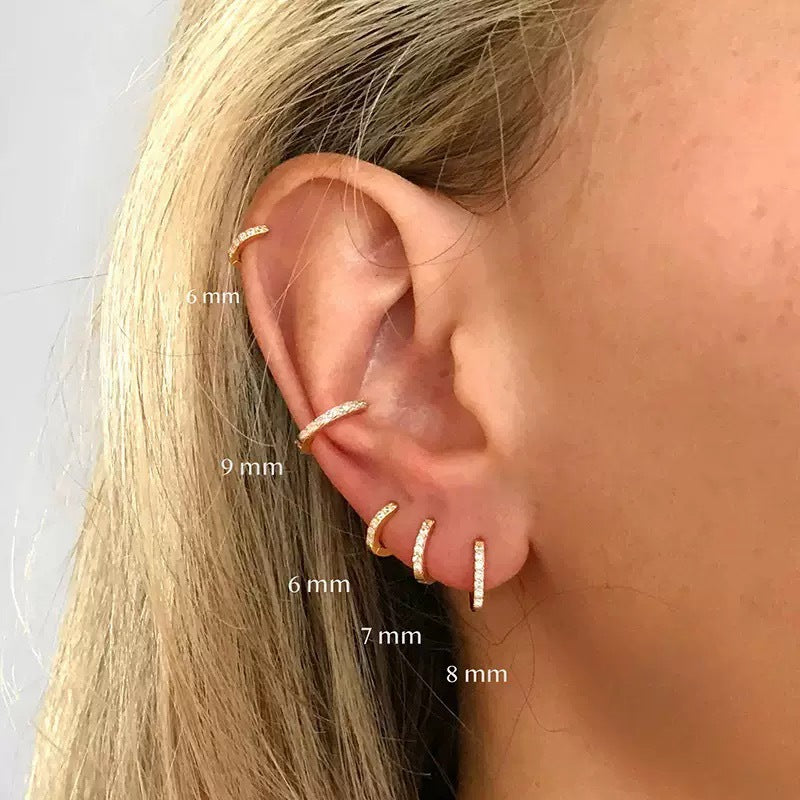 Women's Ear Clips Micro Inlaid Zircon Design Sense Earrings