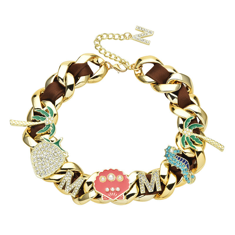 Women's & Men's Fashion Full Diamond Trendy Rap Hip Hop Versatile Collar