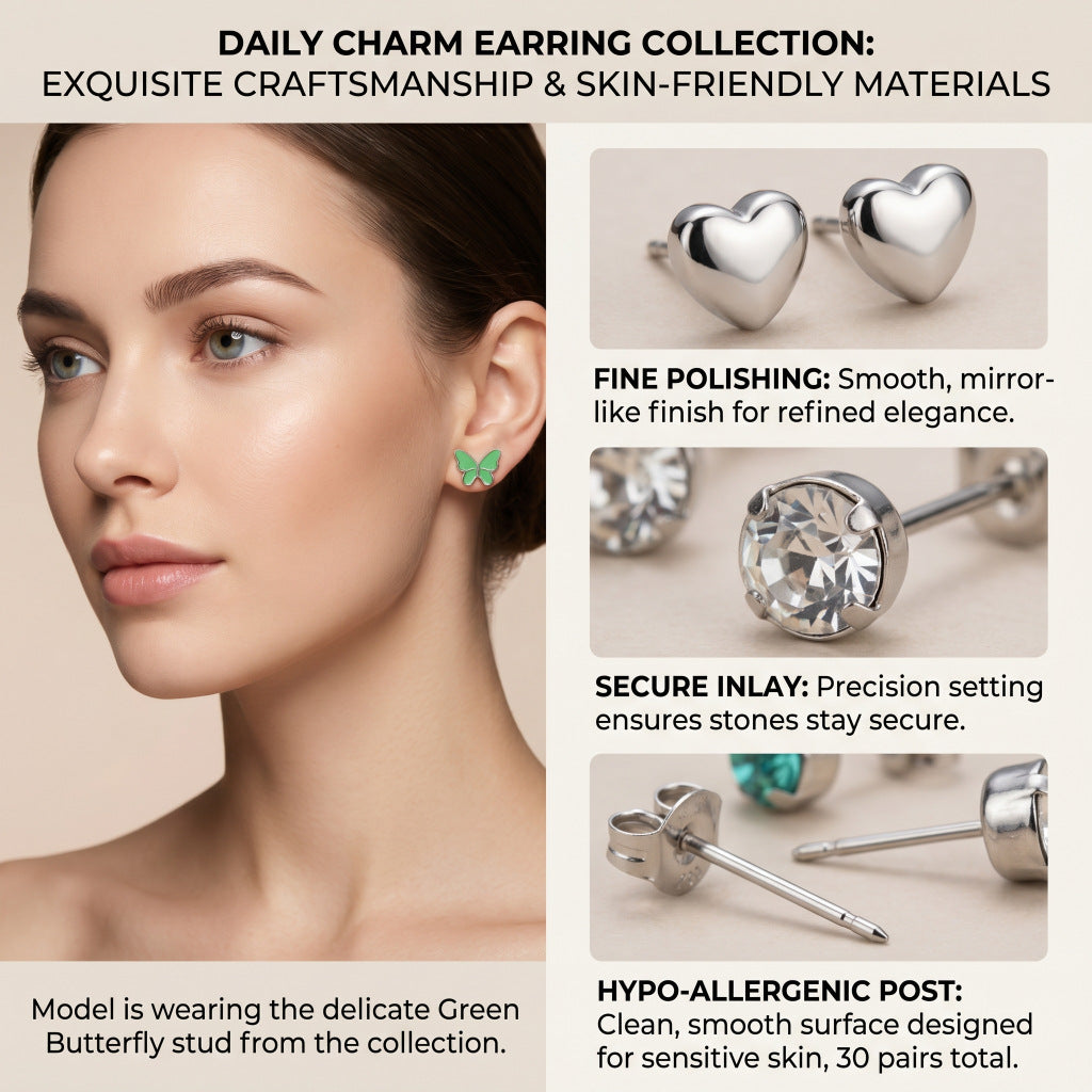 Mini Pair Card Small Ear Korean Style Earrings