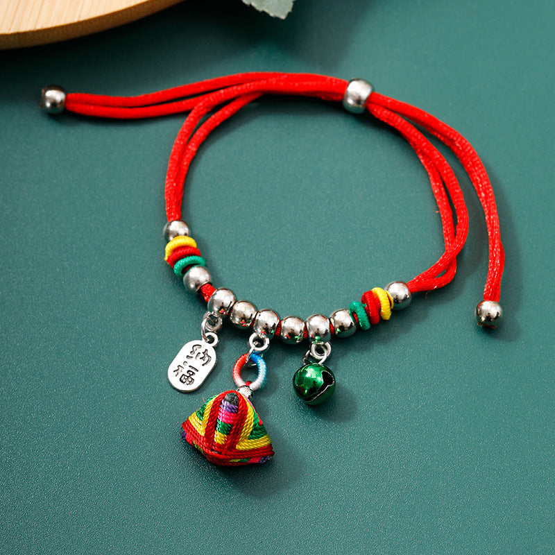 Children's Dragon Boat Festival Colorful Rope Blessing Carrying Strap Hand-woven Red Bracelet